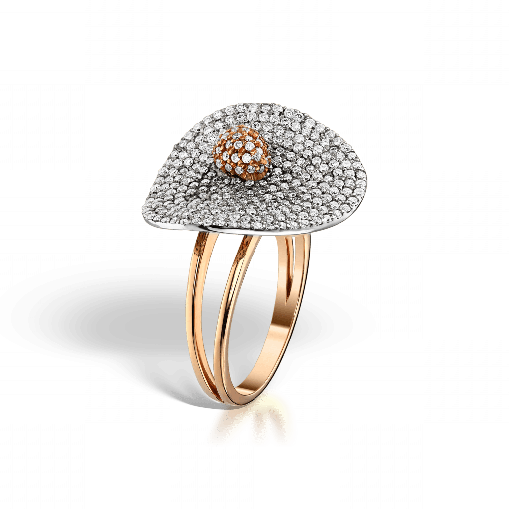Inel din aur rose de 18kt cu diamante Sombrero
