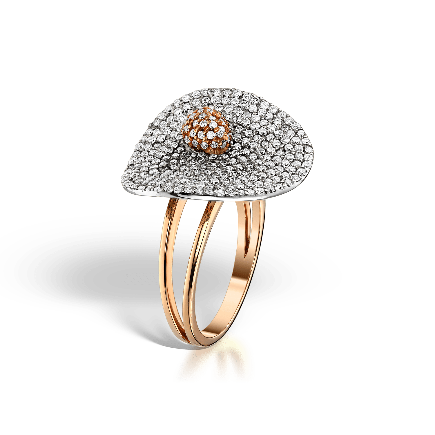Inel din aur rose de 18kt cu diamante Sombrero