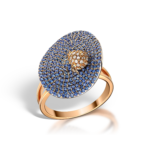Inel din aur rose de 18kt cu diamante si safire din  Colectia Sombrero
