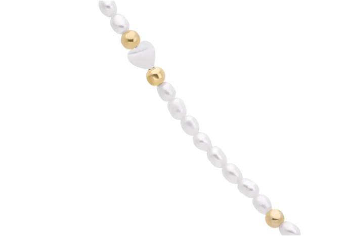 Colier din argint placat cu aur, cu perle mici de cultură